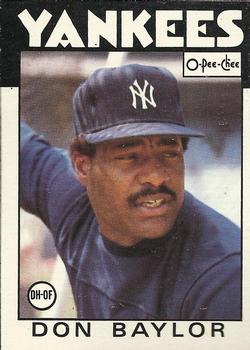 1986 O-Pee-Chee Baseball Cards 184     Don Baylor